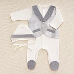 Костюмчик/комплект с уголком Денди серая пастель